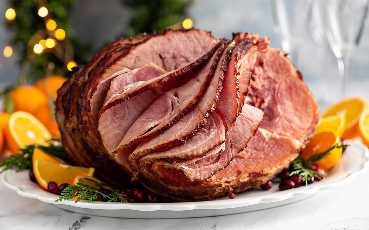 Christmas Leg of Pork-Ham with Pineapple Sauce