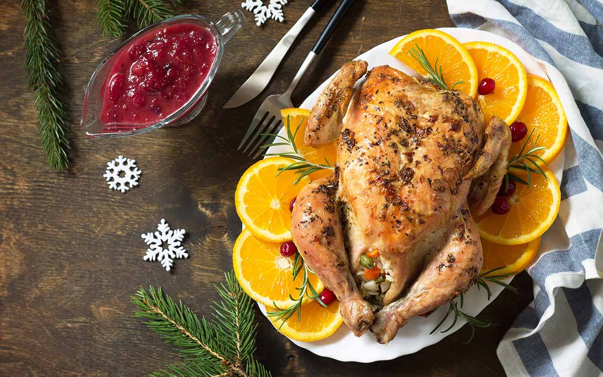 Roast Turkey Local with Cranberry Sauce